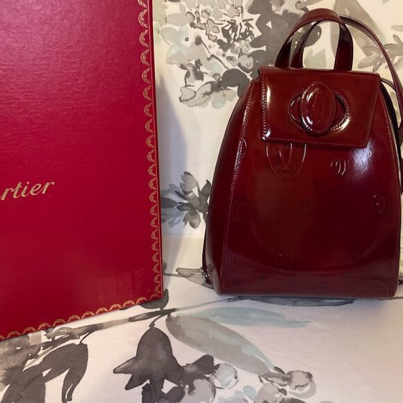 Cartier Happy Birthday Backpack Purse Monogram Patent Leather with Box - Picture 8 of 15